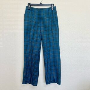 Tommy Hilfiger Blue & Green Plaid Pants With Logo Women’s Size 2